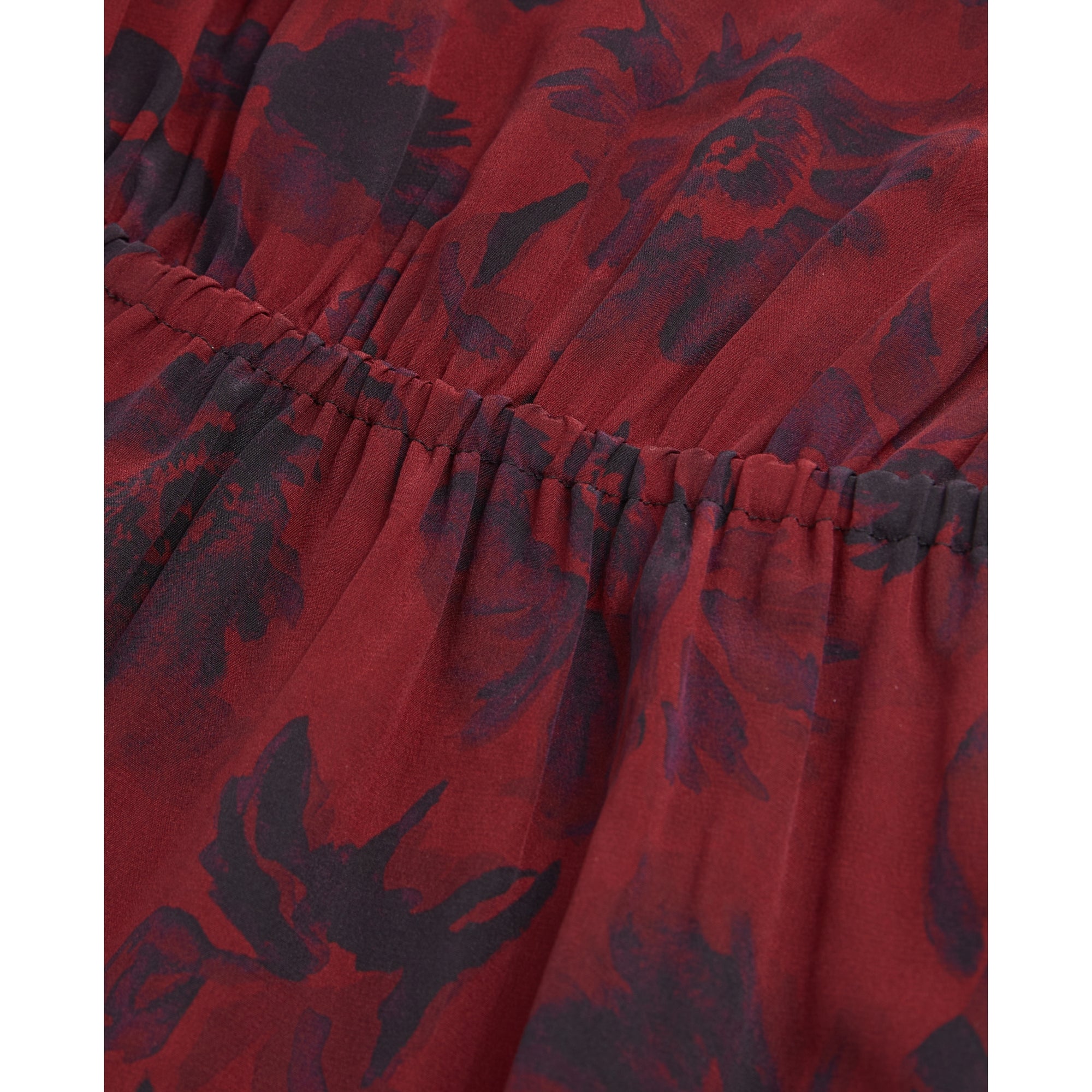 Short Printed Dress | Women | Black x Burgundy