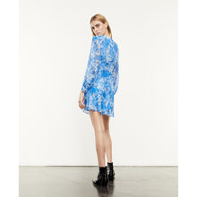 Short Printed Dress With Buttons | Women | Blue