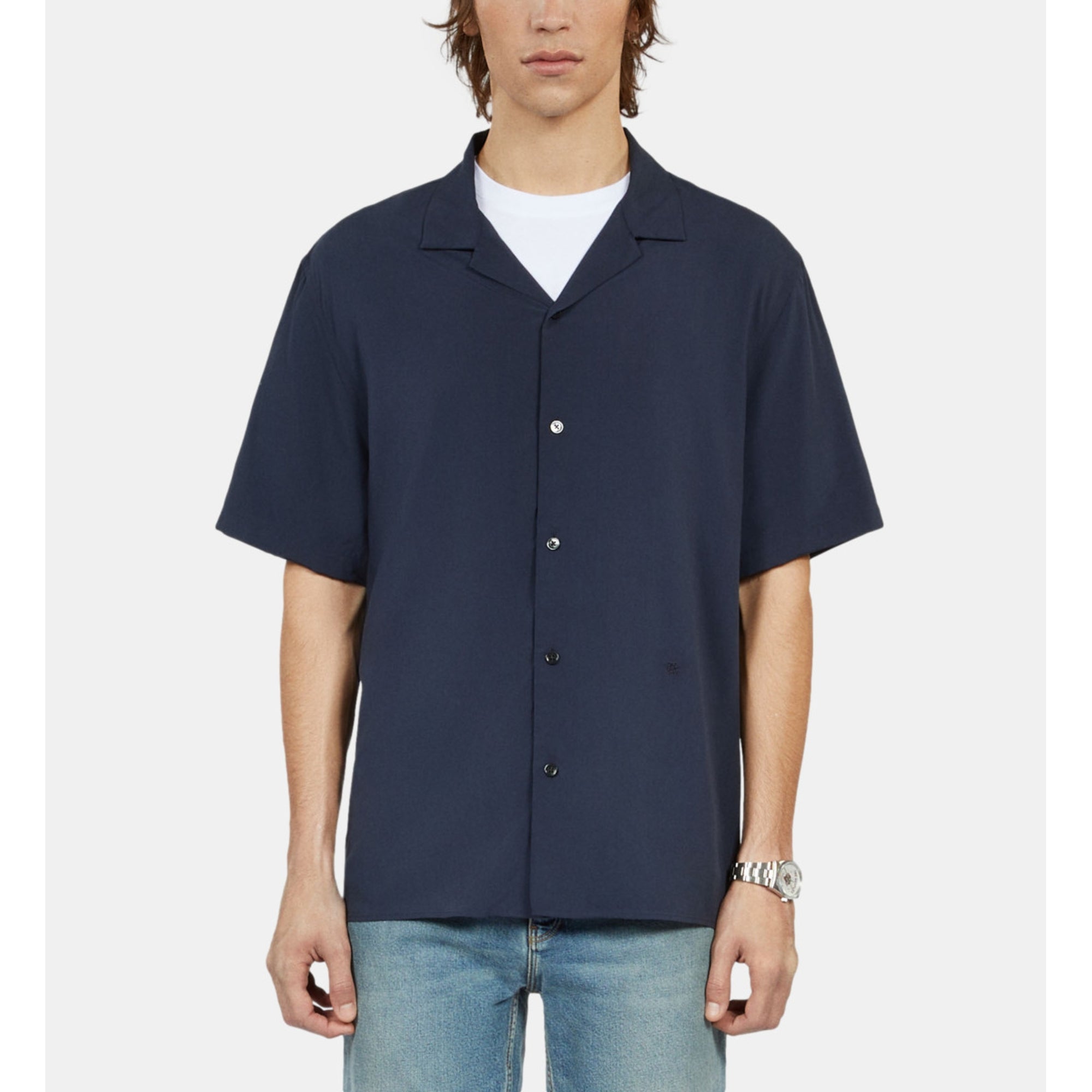 Short-Sleeved Shirt | Men | Navy Blue