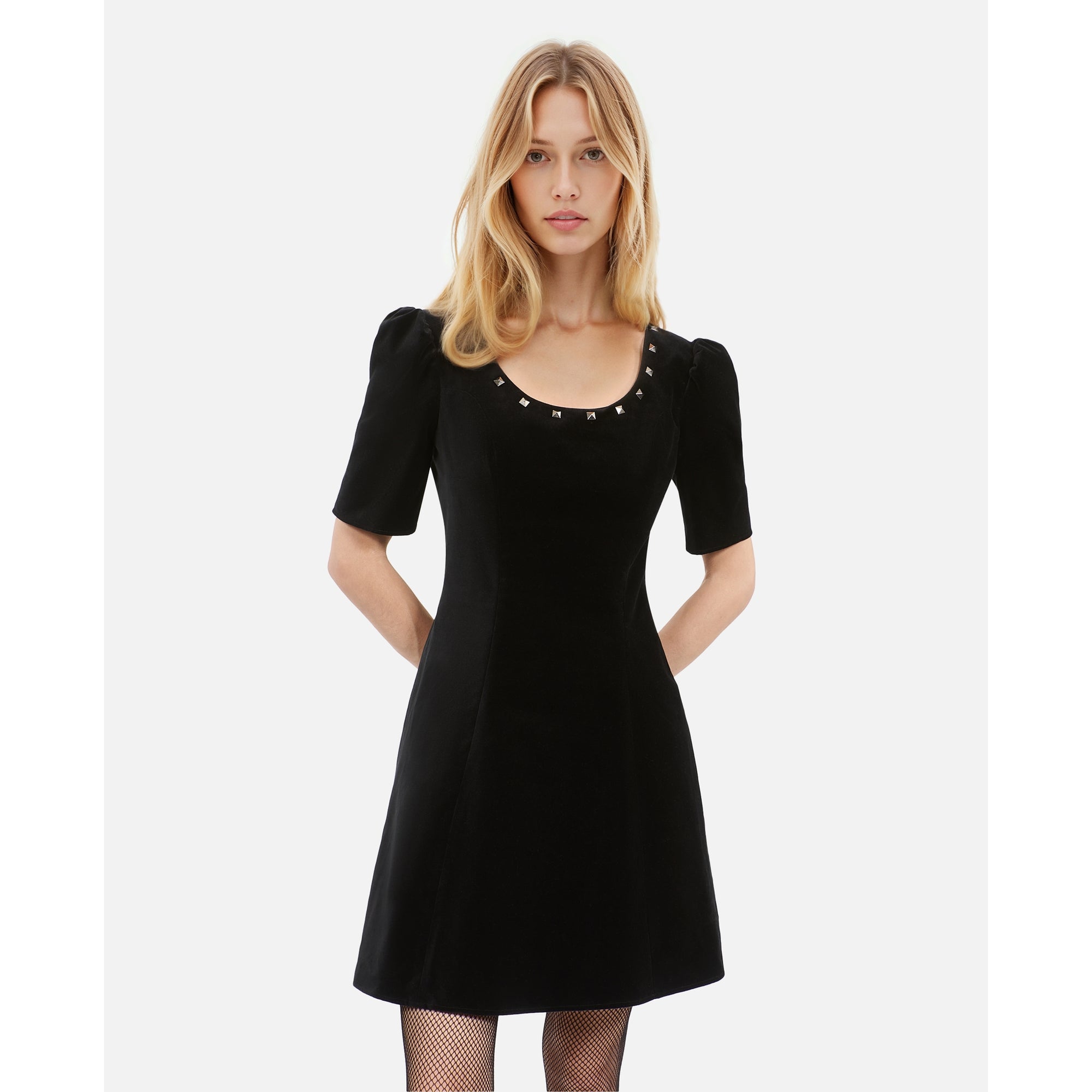 Short Velvet Dress | Women | Black