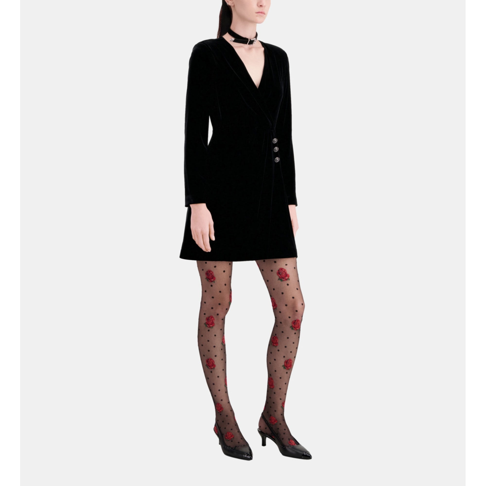 Short Velvet Dress | Women | Black