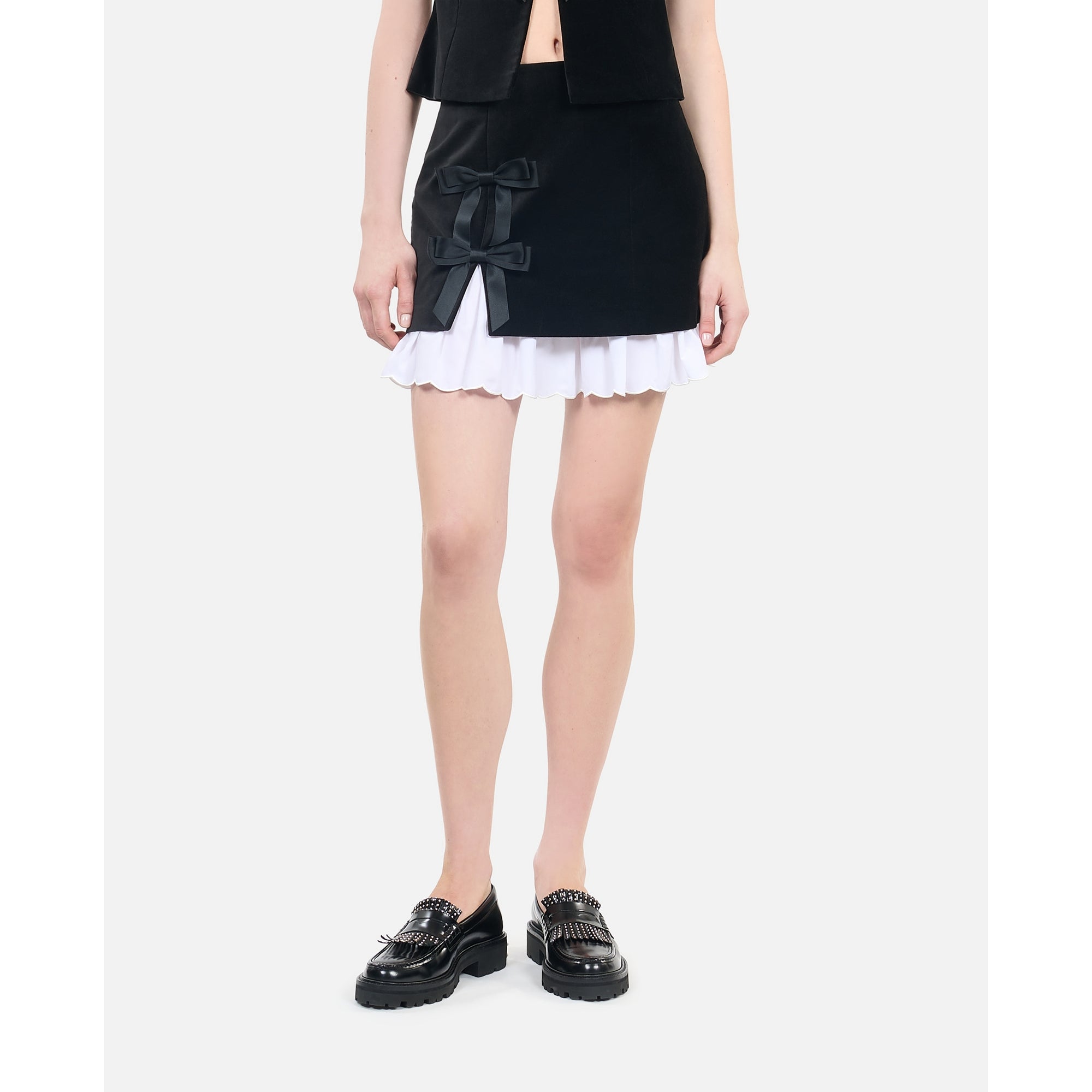 Short Velvet Skirt | Women | Black