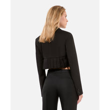 Short Wool-Blend Pleated Jacket | Women | Black