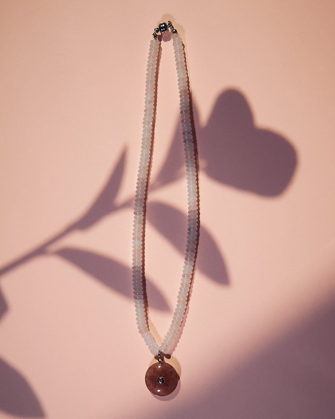The Cote d'Azur Pendant Necklace | Rose Quartz/Cubic Zirconia | Gold
