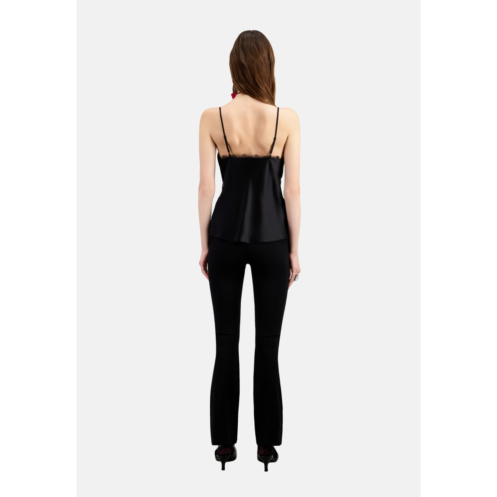 Silk Camisole With Lace | Women | Black