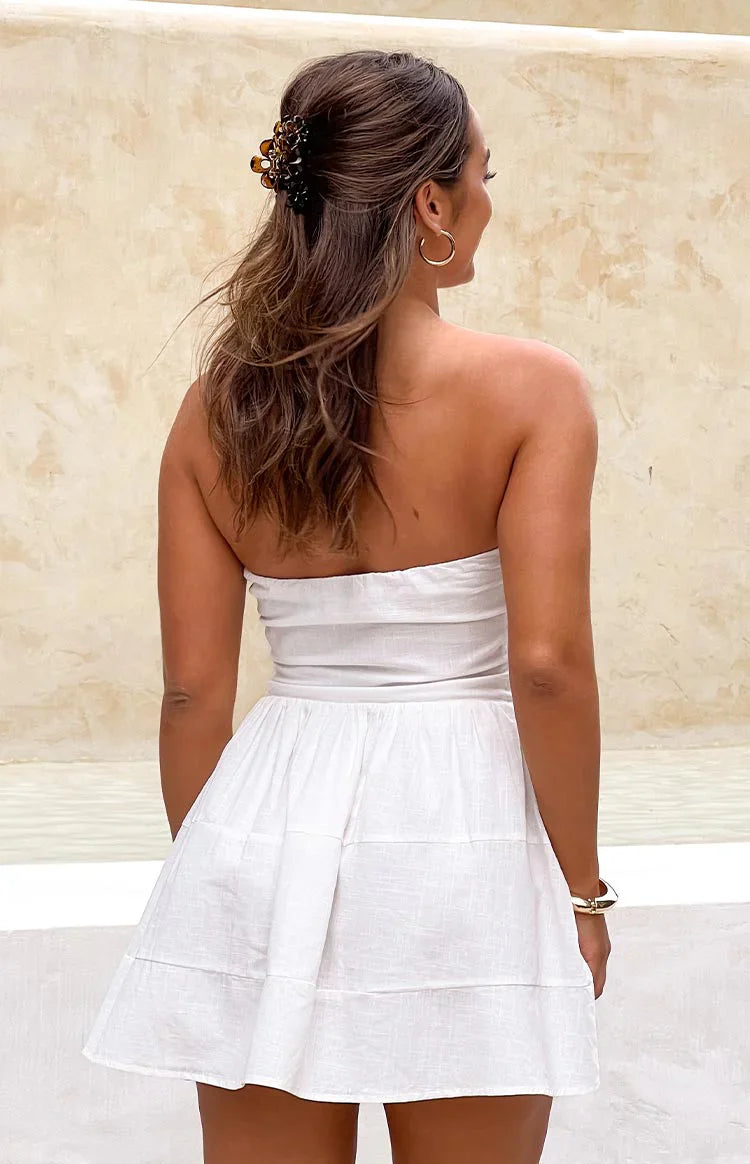 Sinai Strapless Mini Dress | White