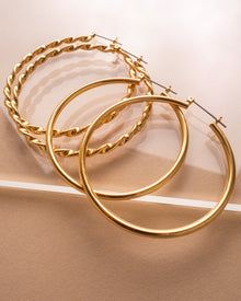 Hanalei Twisted Hoops | Sivan Ayla x Luv Aj | 18K Gold Plated