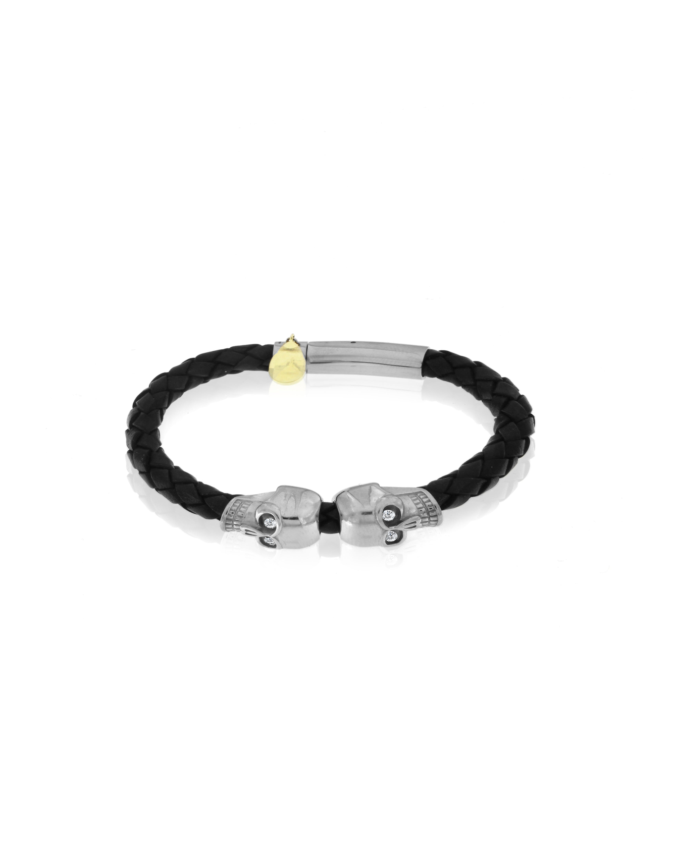 Skull Leather Bracelet | Black