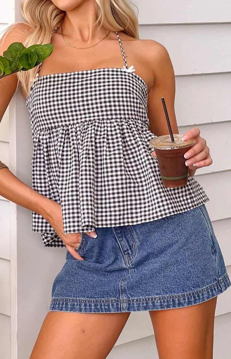 Skyline Swirl Denim Skort | Mid Wash
