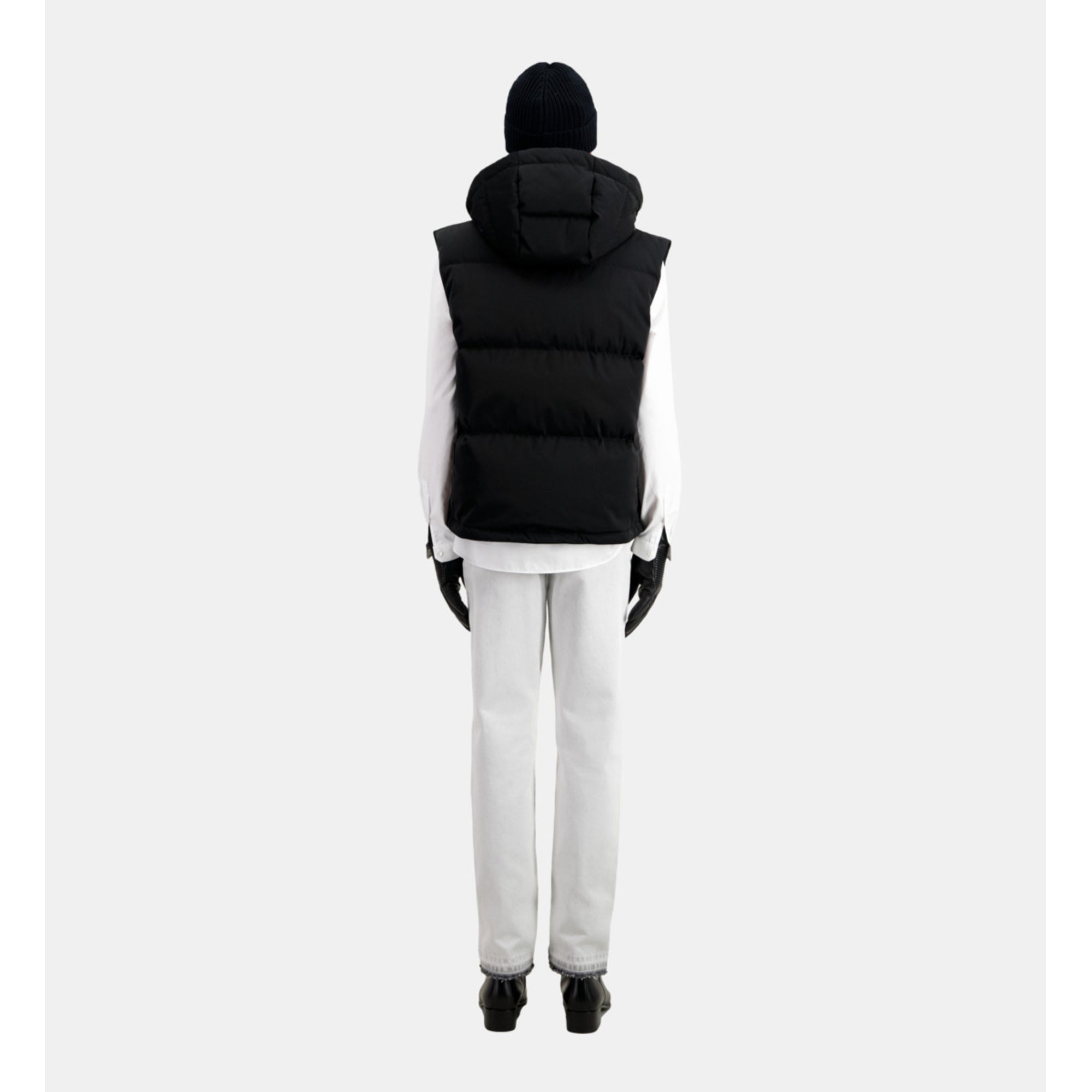 Sleeveless Hooded Puffer Jacket | Men | Black