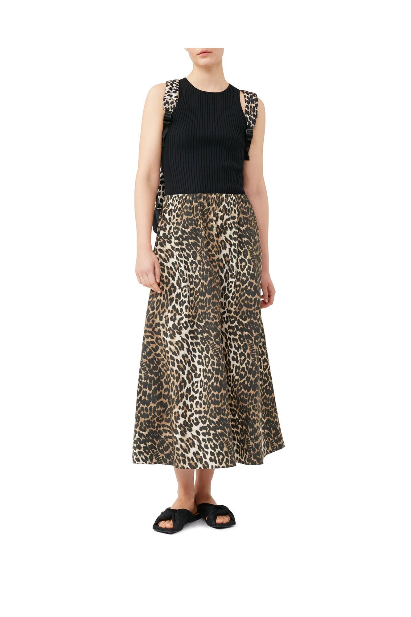 Sleeveless Melange Top | Black
