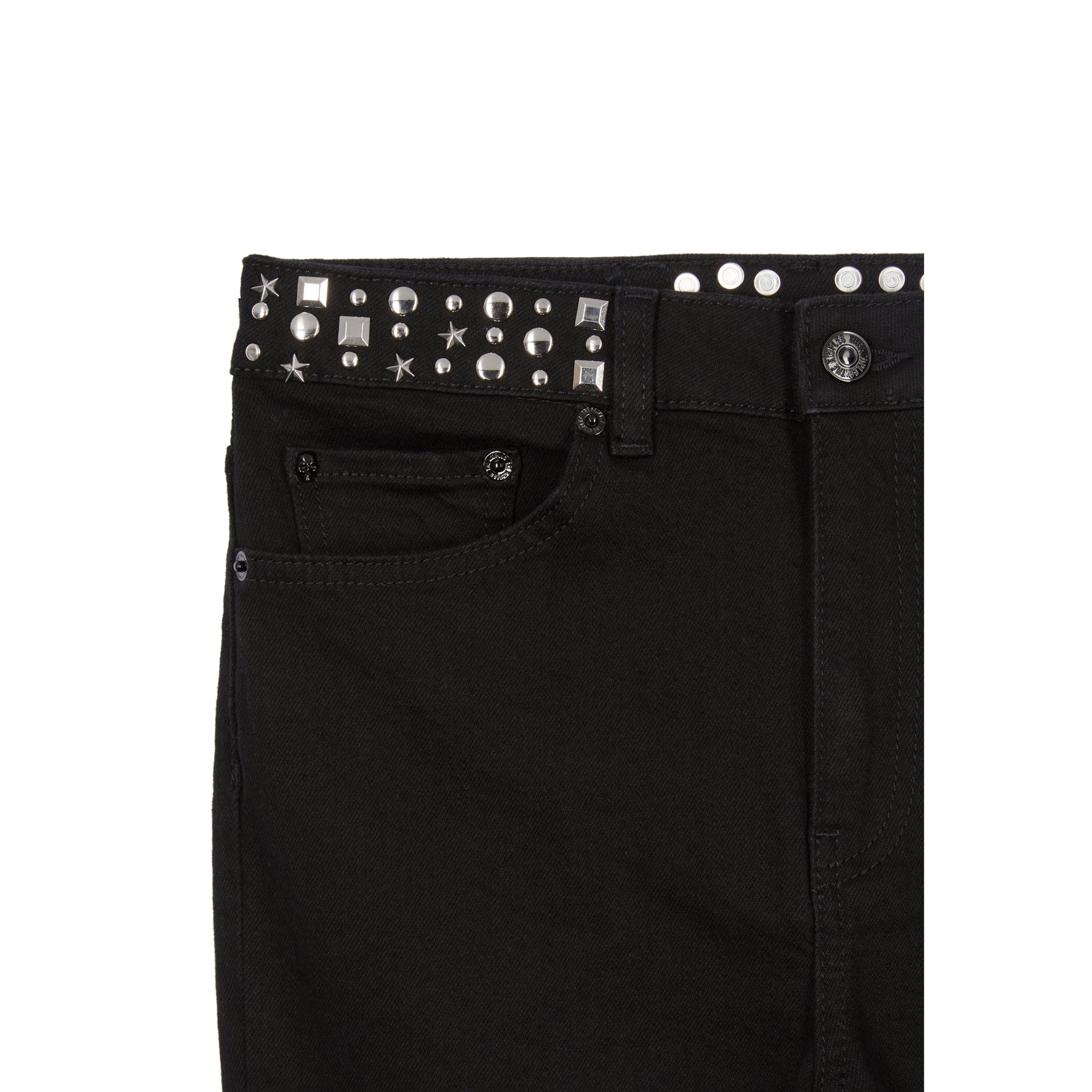 Slim Jeans With Studs And Stars | Women | Black Washed