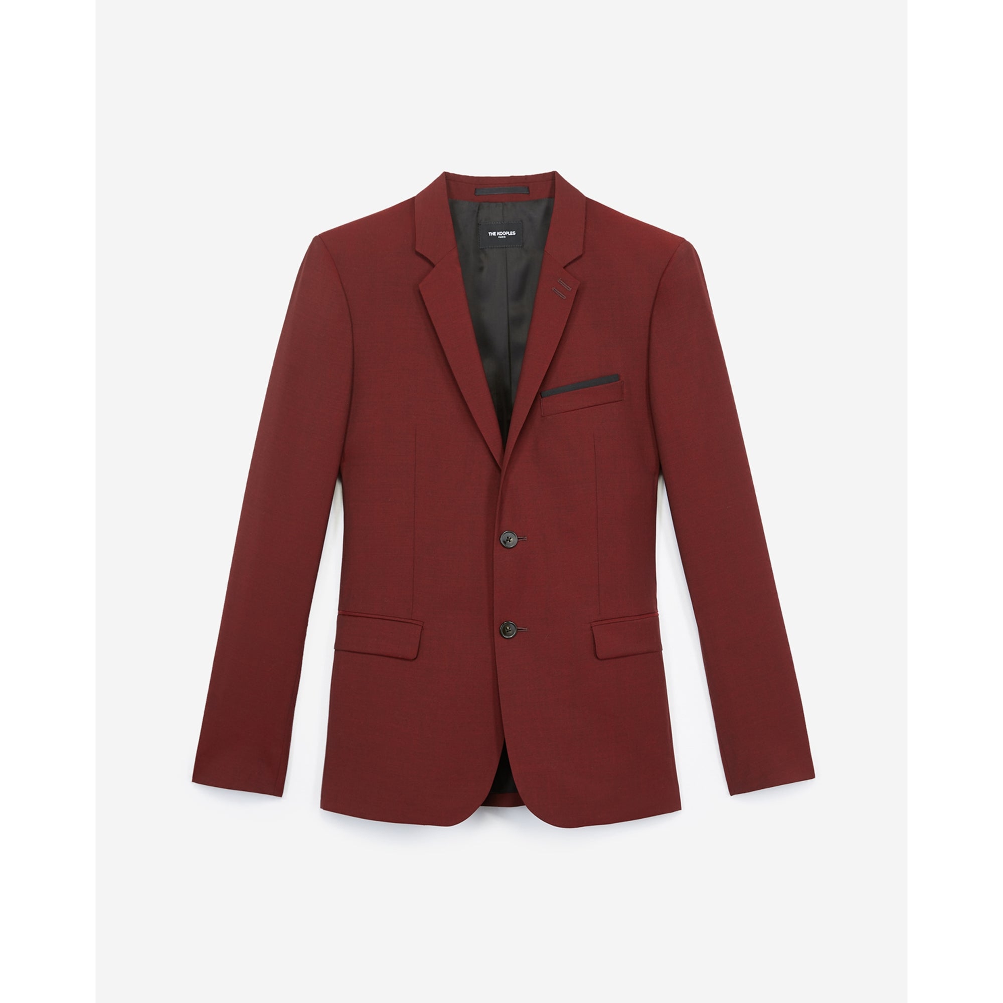 Slim Wool Jacket W/Notched Lapels | Men | Burgundy