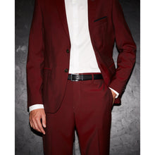 Slim Wool Jacket W/Notched Lapels | Men | Burgundy