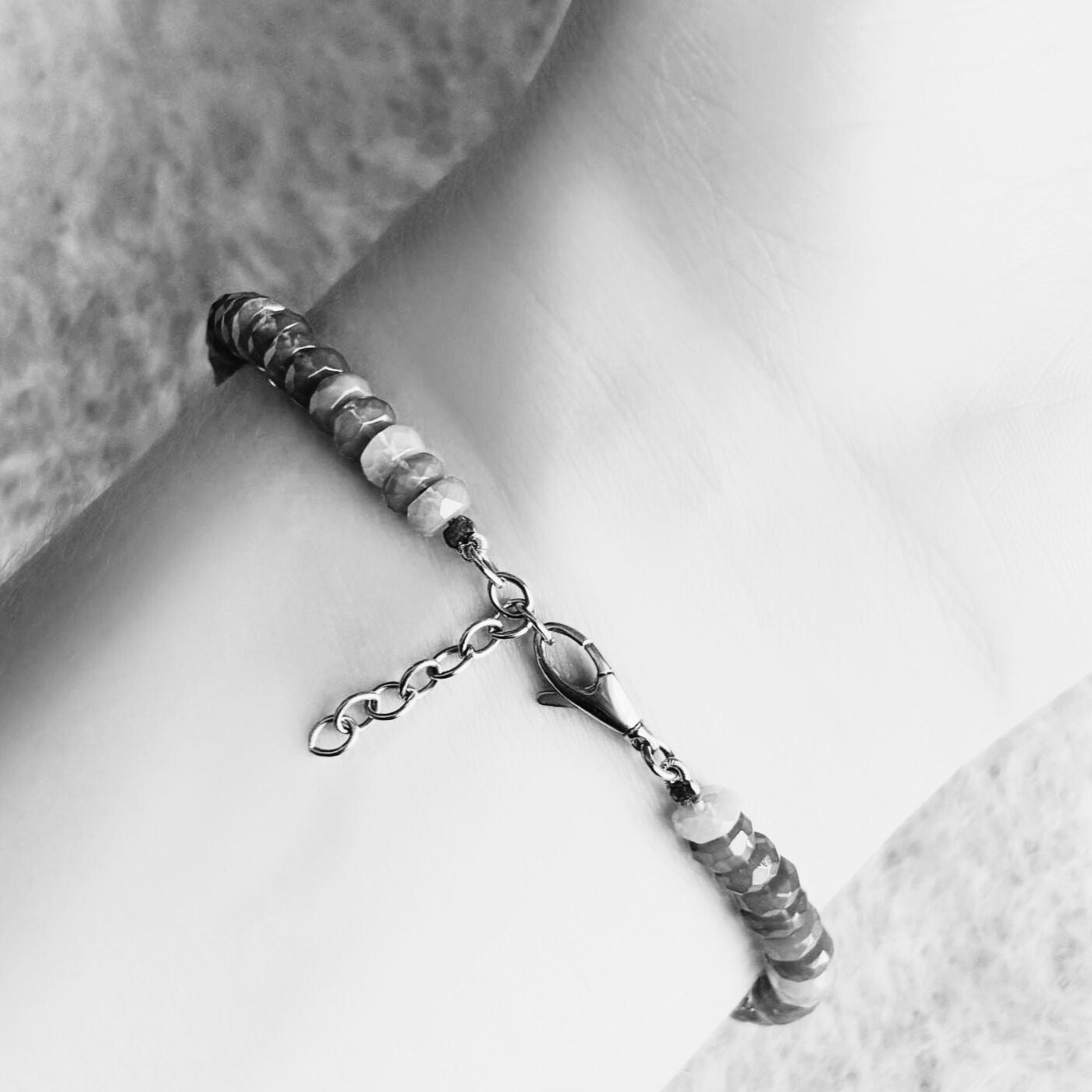 Sea Glass Green Faceted Opal Bracelet