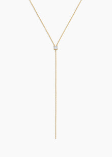 Smith Lariat | Clear Crystal | 14K Gold Plated