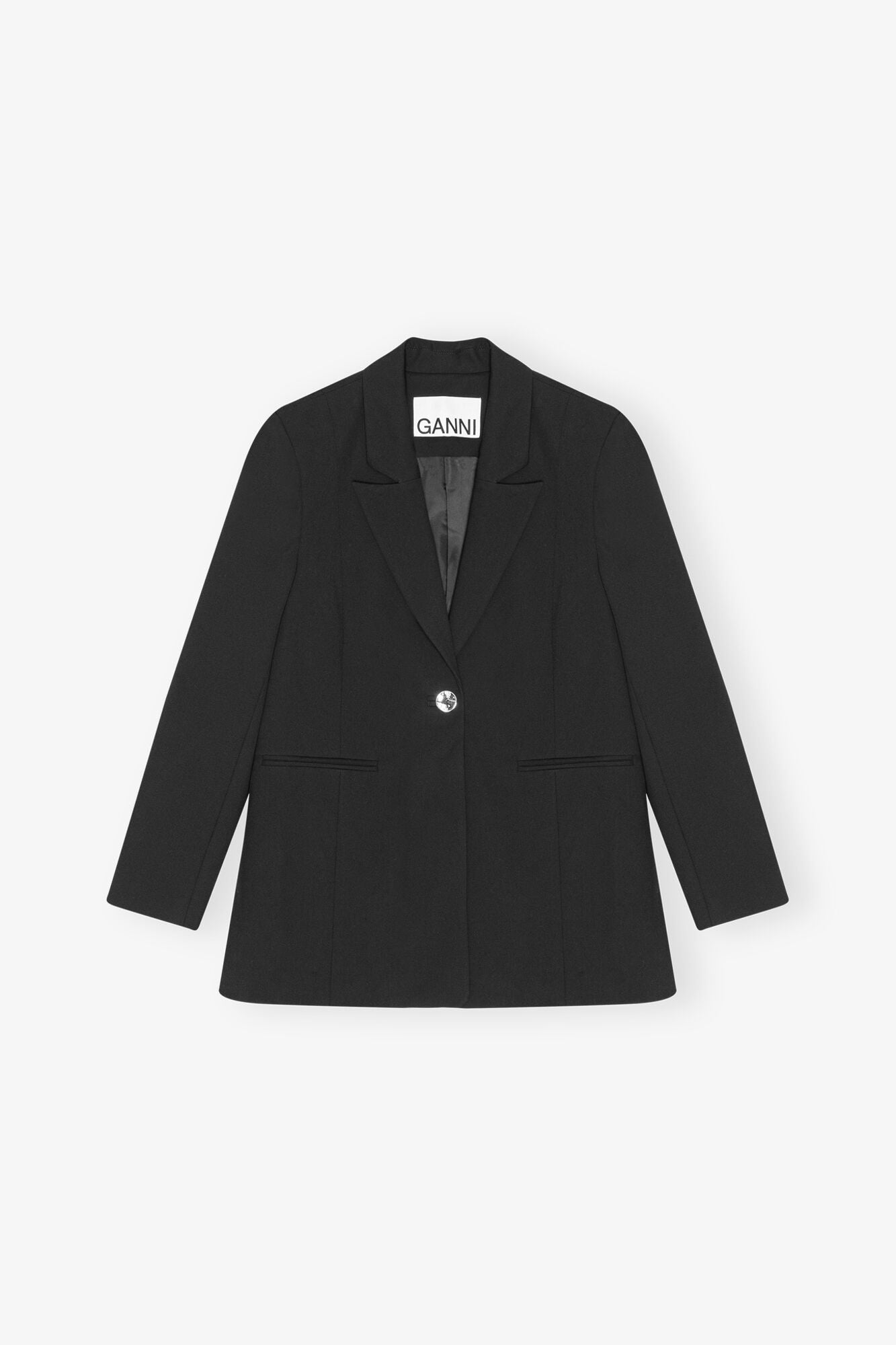 Solid Twill Suiting Blazer | Black
