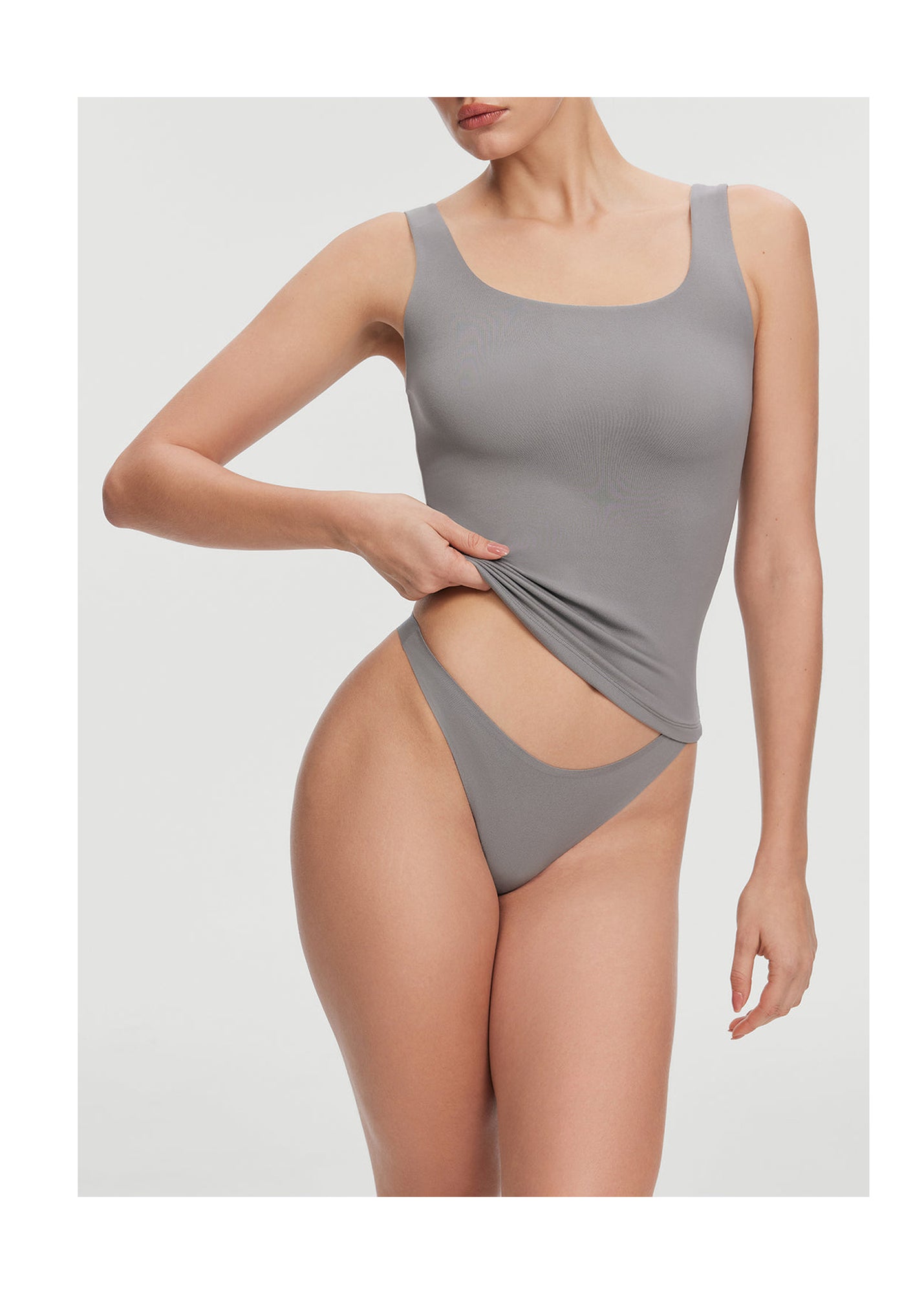 Square Neck Tank Top | Cool Gray