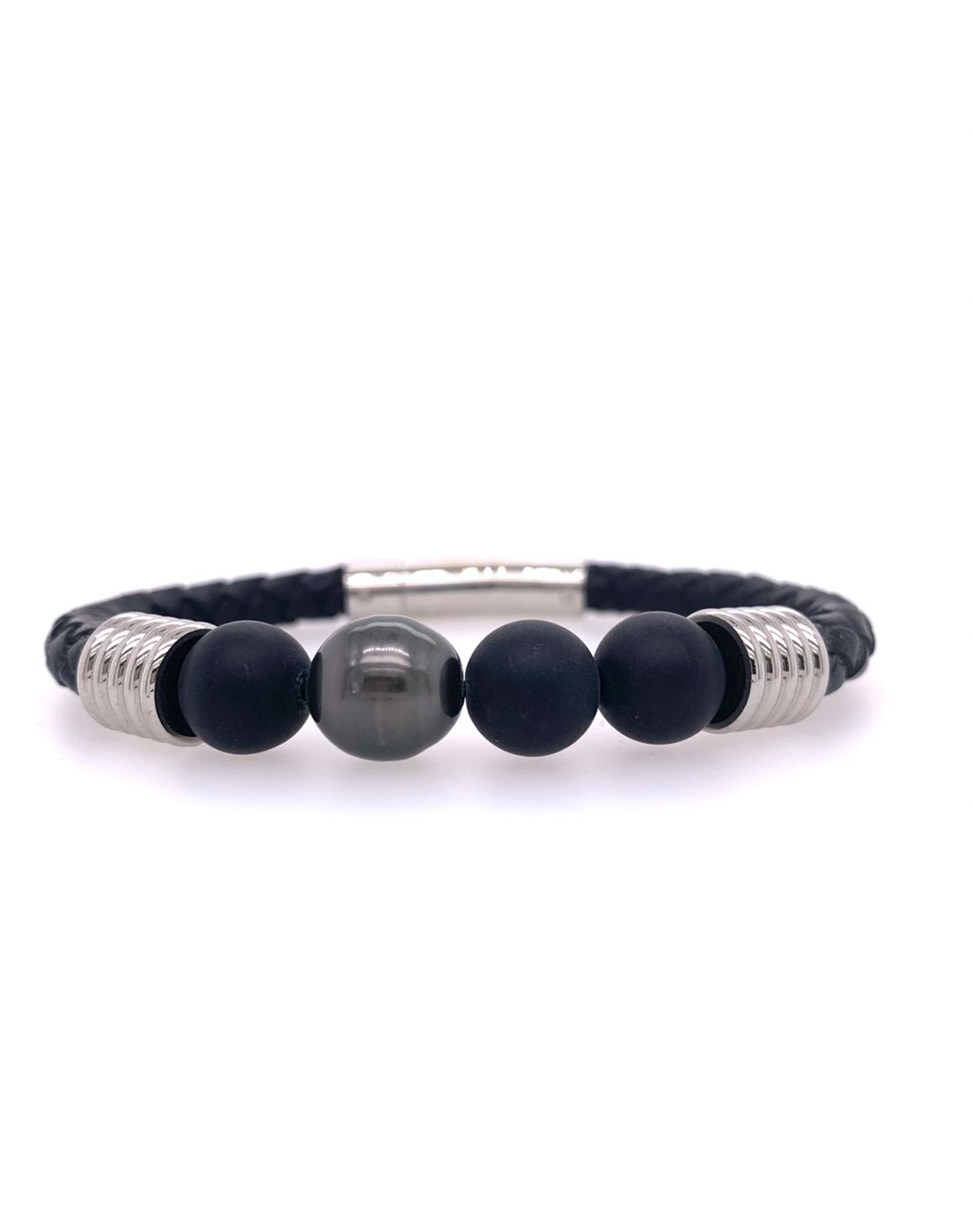 Stainless Leather Bracelet | Steel (V4)