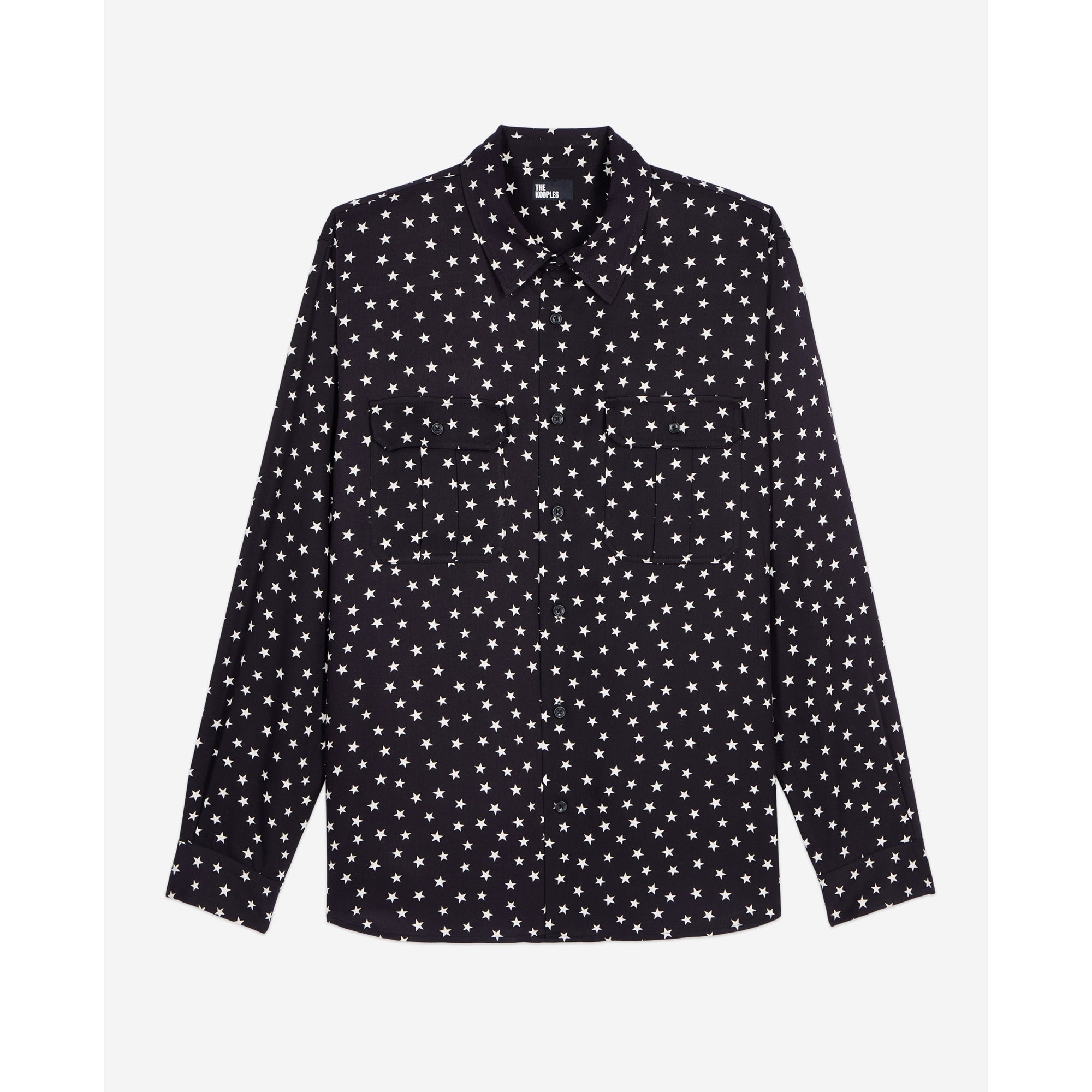 Star Printed Shirt | Men | Black x White