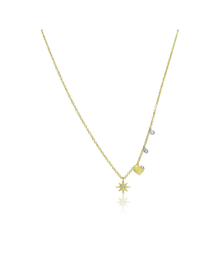 Starburst Dainty Necklace Diamonds | 14kt Yellow Gold