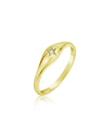 Starburst Signet Ring | 14kt Yellow Gold