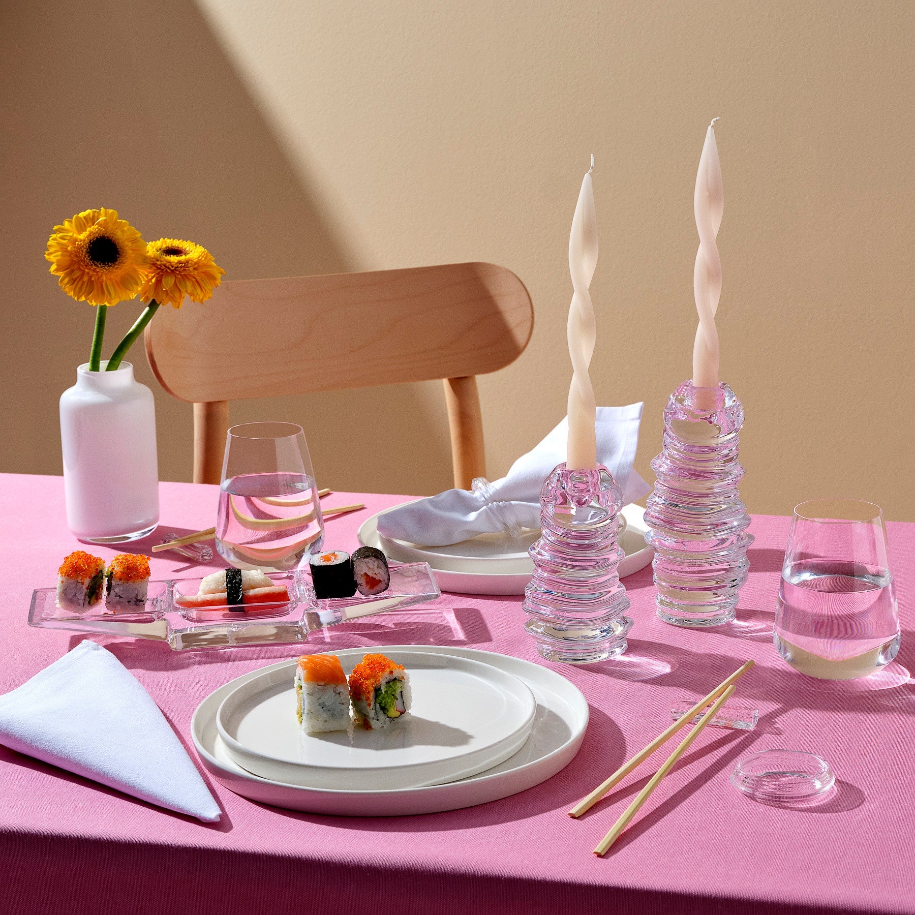 Eos Candle Holder - Short | Clear Crystal
