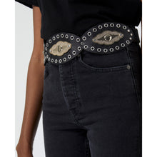 Straight-Cut Jeans With Western Belt | Women | Black