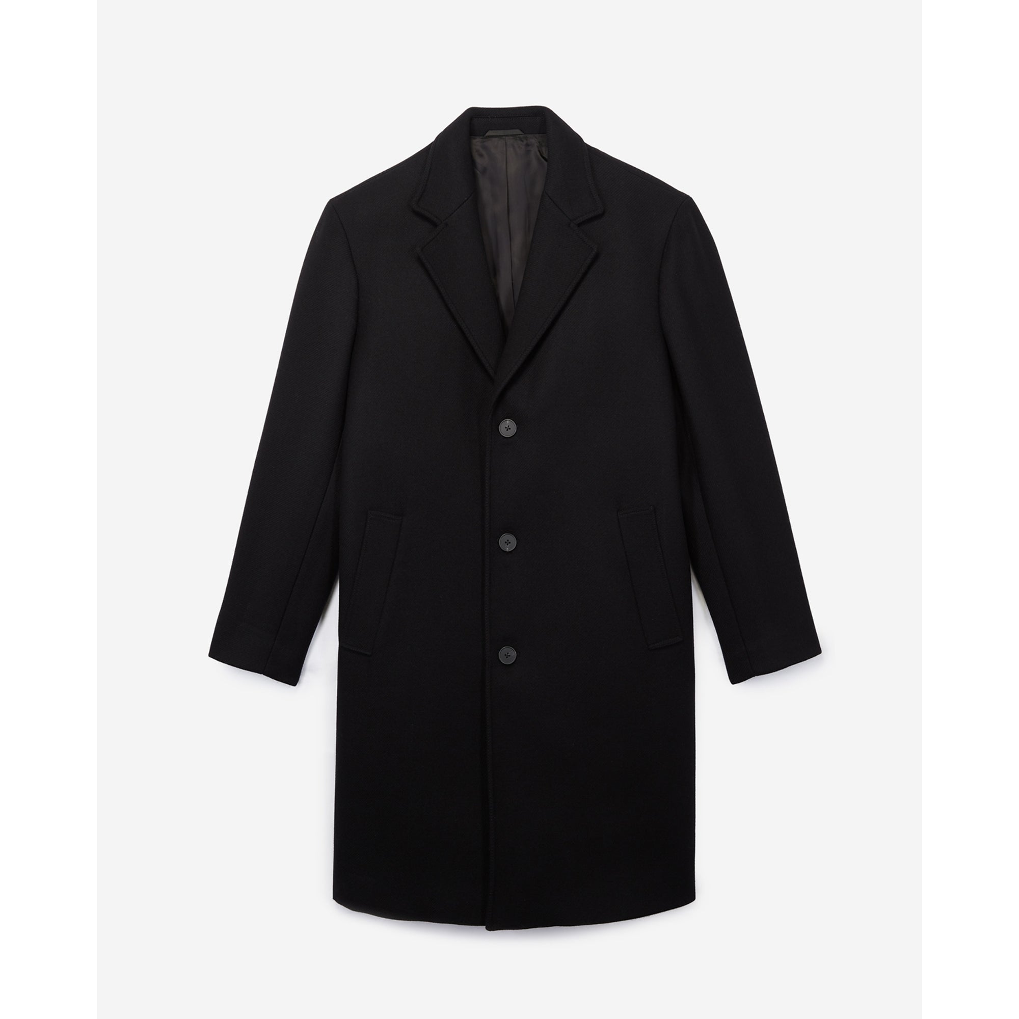 Straight Wool Coat | Men | Black