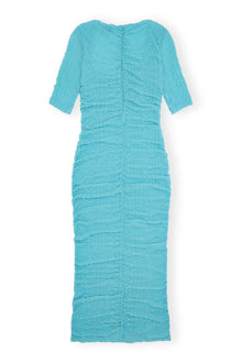 Stretch Lace Ruched Midi Dress | Blue Curacao