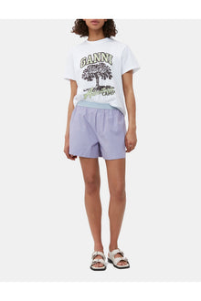 Stripe Cotton Elastic Shorts | Forever Blue