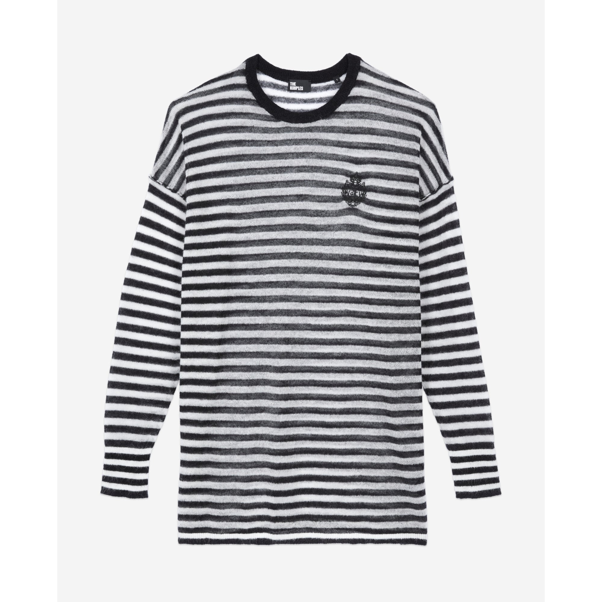 Striped Mohair And Wool Sweater | Women | Black x White