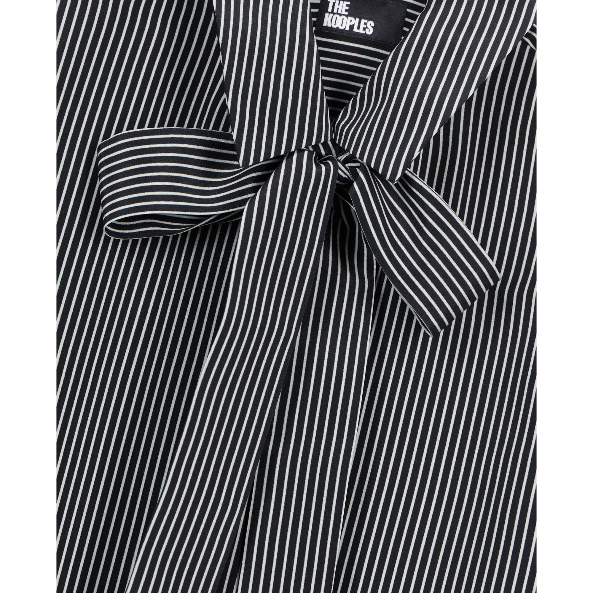 Striped Silk Shirt | Women | Black x White