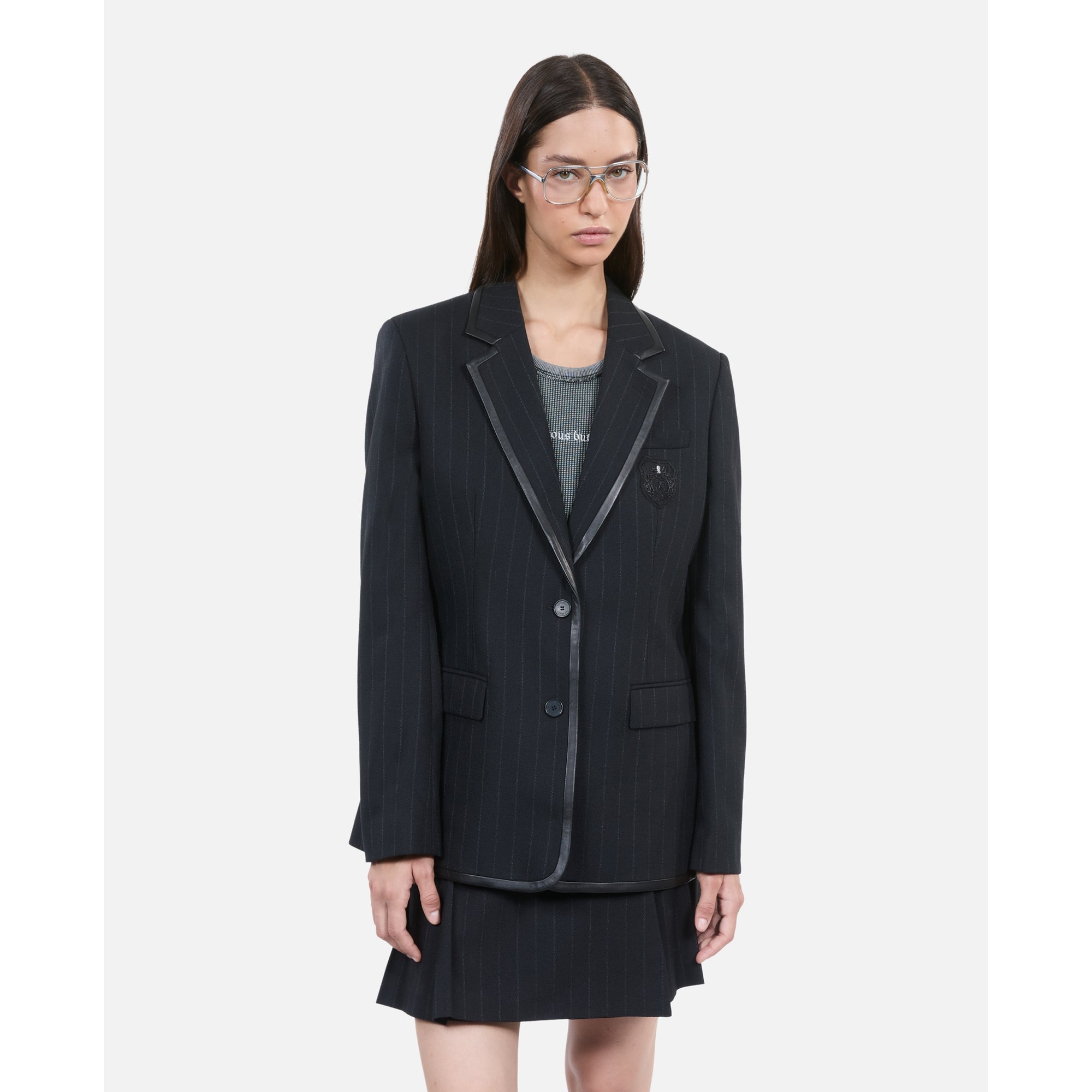 Striped Wool-Blend Jacket | Women | Black