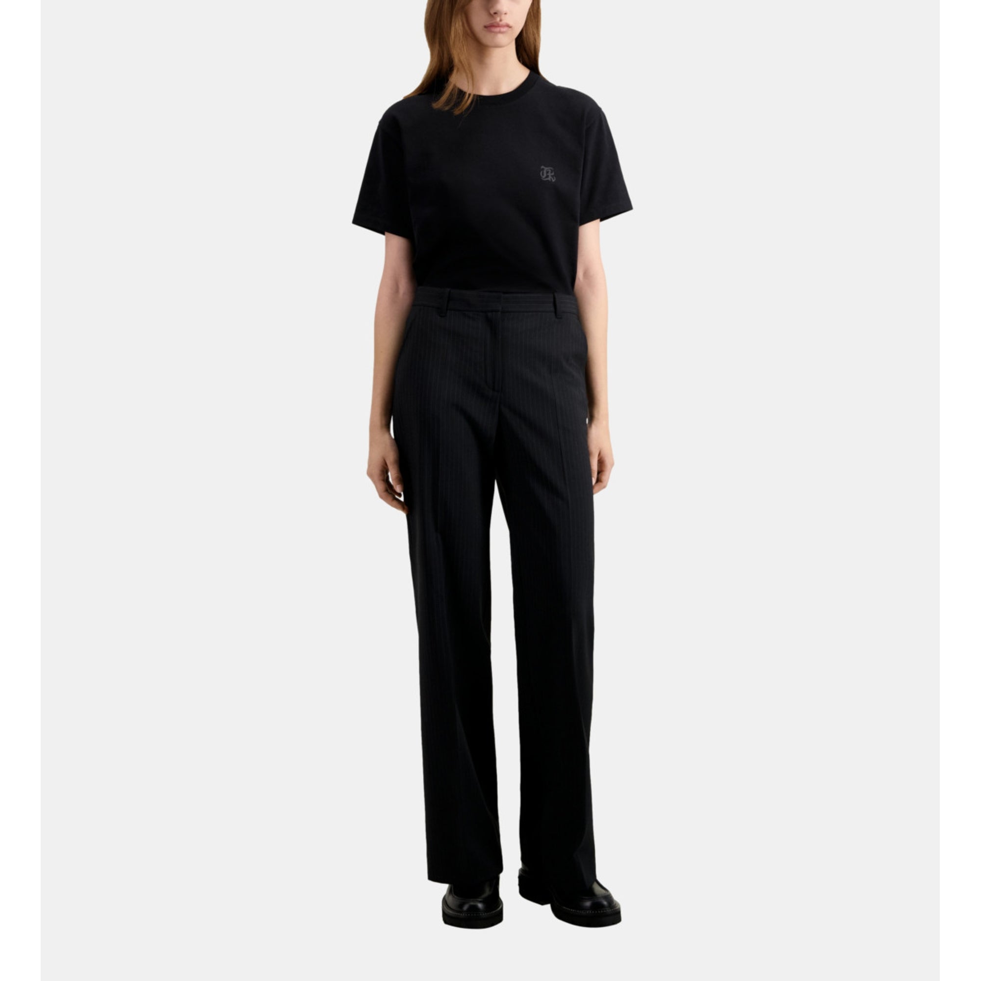 Striped Wool-Blend Suit Trousers | Women | Black x White