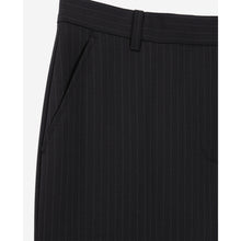 Striped Wool-Blend Suit Trousers | Women | Black x White