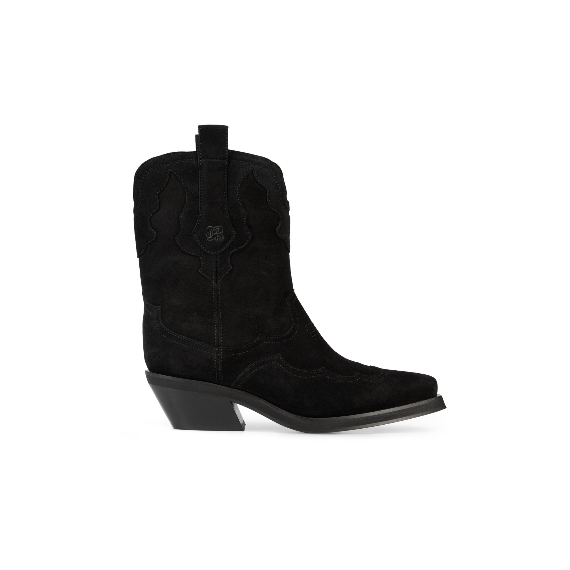 Suede Leather Western Boots | Women | Black