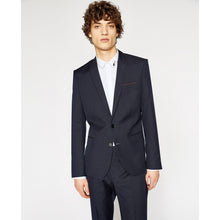 Suit Jacket With Micro-Motifs | Men | Navy x Blue