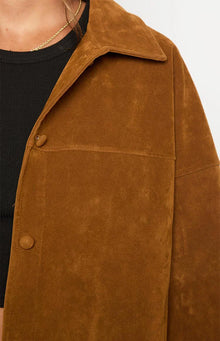 Suki Suede Oversized Jacket | Tan