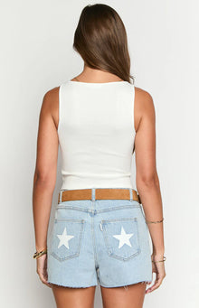 Suzie USA Embroidered Tank Top | White