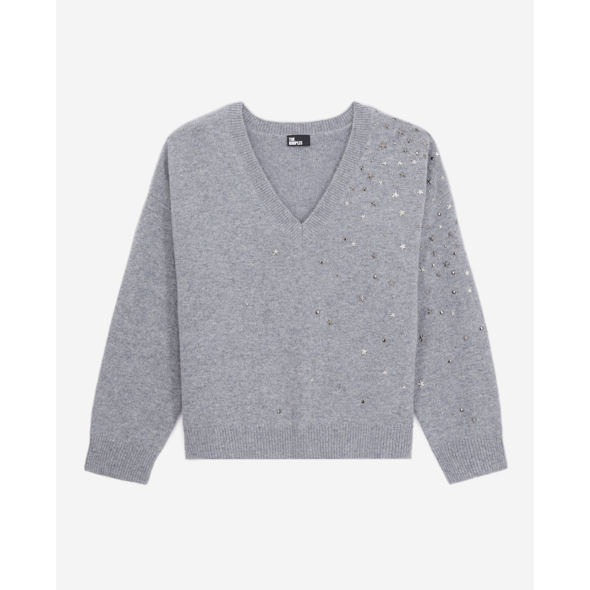 Sweater In Cashmere-Blend With Stars | Women | Grey