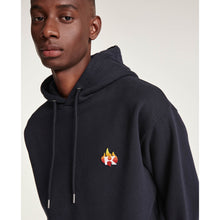 Sweatshirt Hood & Embroidered Flame Logo | Men | Navy