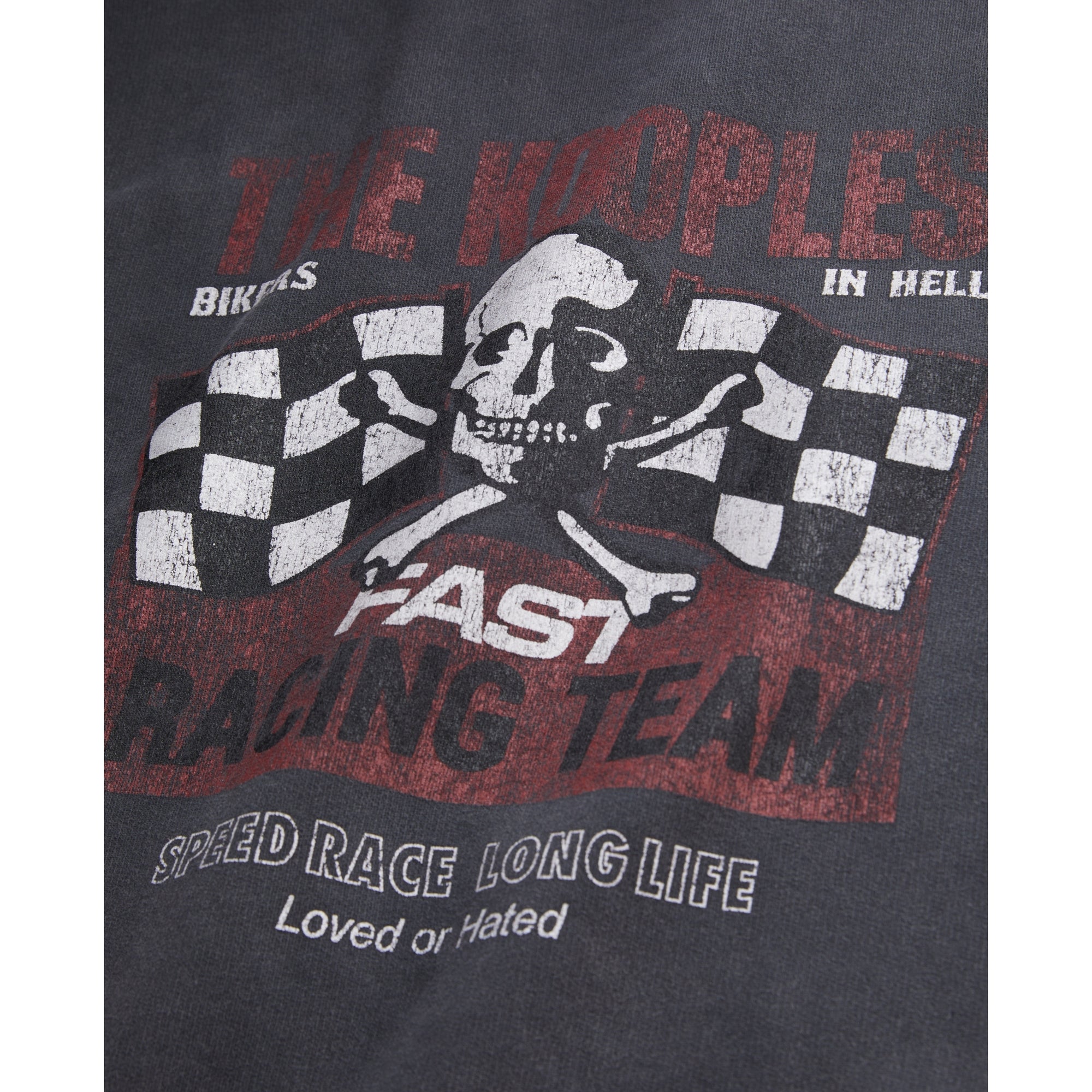 Sweatshirt With Racing Skull Serigraphy | Women | Black Washed