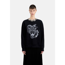 Sweatshirt With Snake Leopard Serigraphy | Women | Black