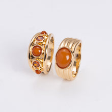 Valencia Ring Set | Red Natural Stone | Gold