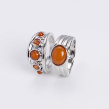 Valencia Ring Set | Red Natural Stone | Silver