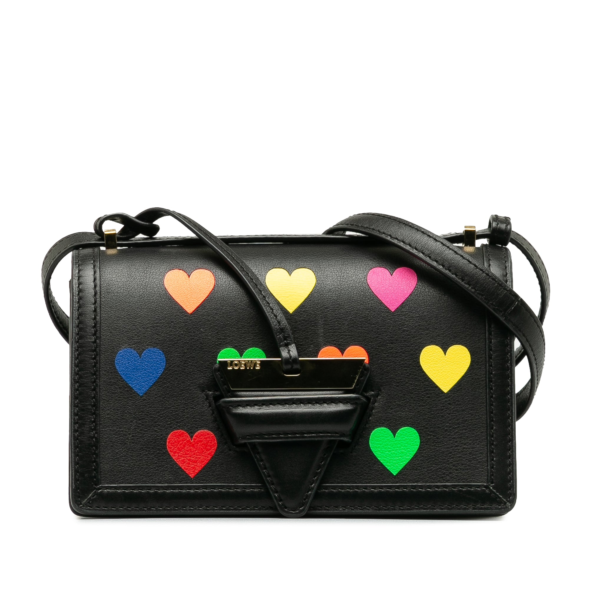 Loewe Pre-Owned Small Barcelona Hearts Crossbody Bag | Women | Black