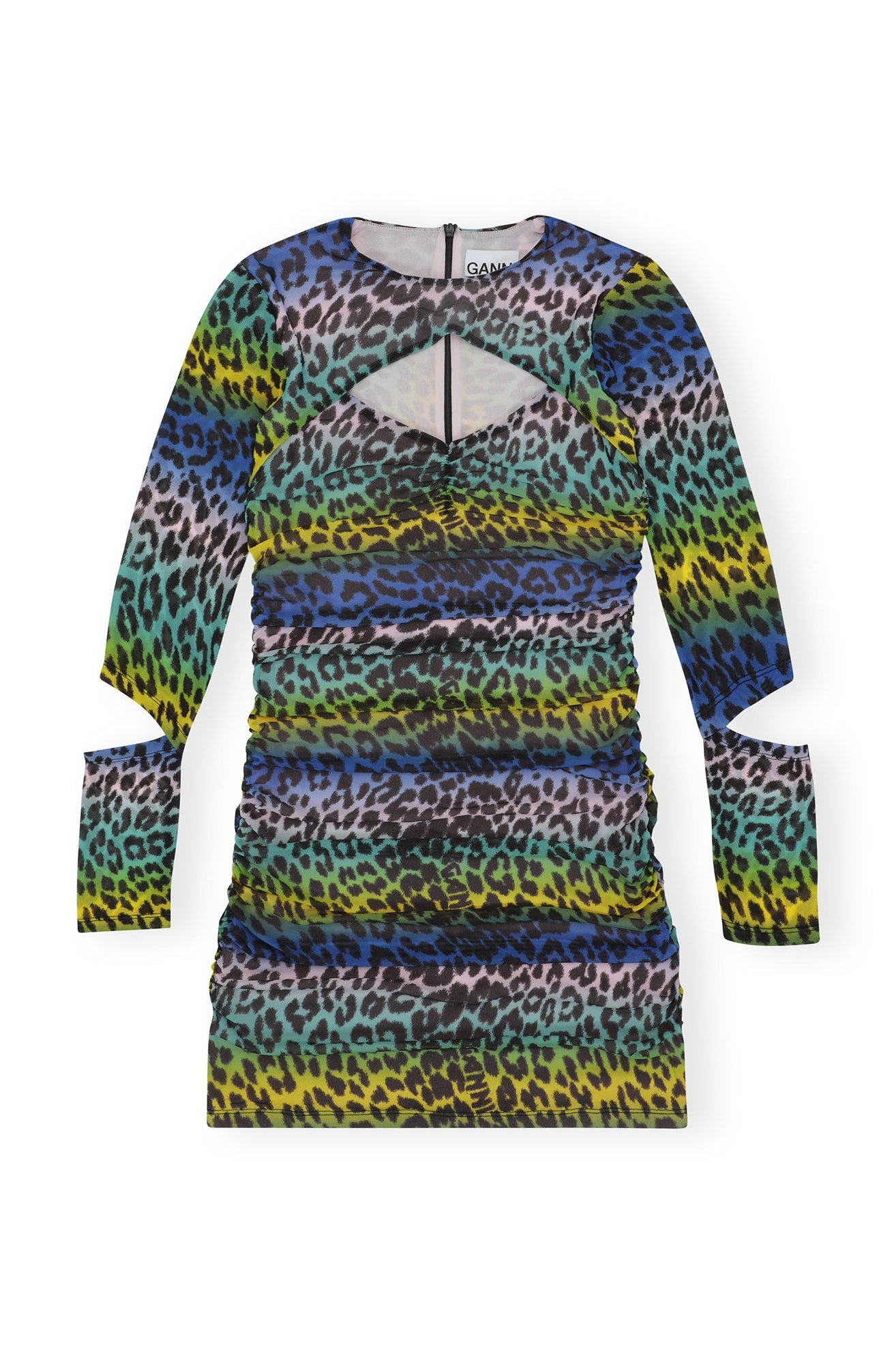 Mesh Cutout Mini Dress | Multicolor