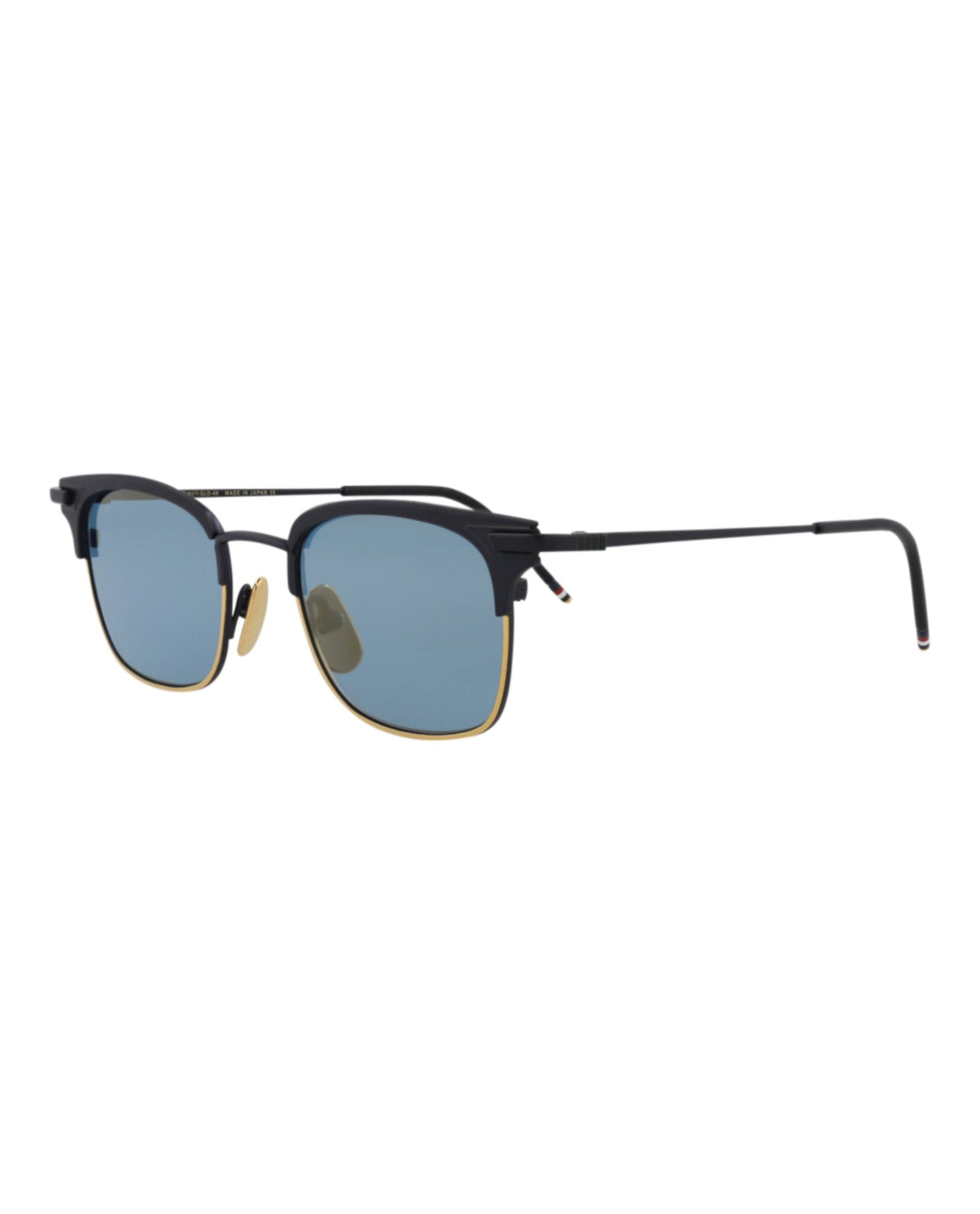 Thom Browne Square Metal Sunglasses | Navy/Gold