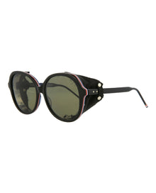 Thom Browne Round Acetate Sunglasses | Black